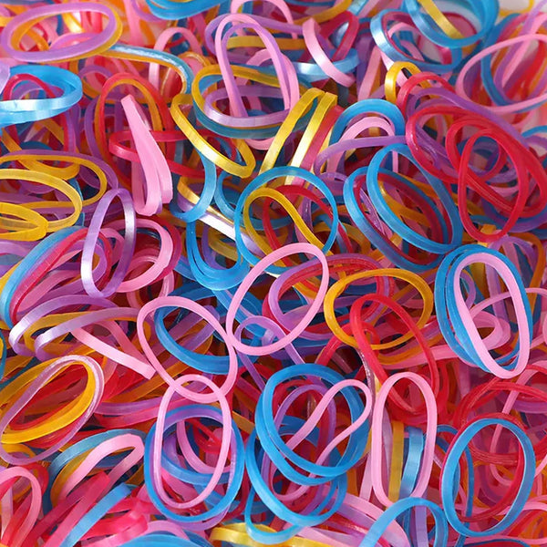 Multicolor elastic rubber bands for office and home use, 0.75 inch size