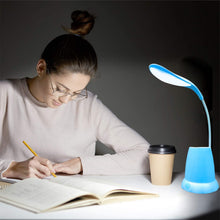 Home office lamp with pen and pencil holder