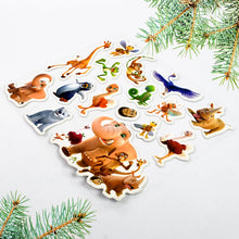 Animals Design Adhesive 3D Stickers (1 Sheet / 22×19 Cm)