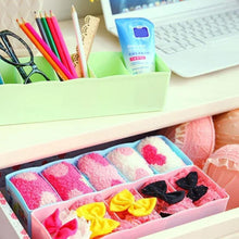 Multi-Function Desktop Drawer Storage Box Clothing Organizer 5 Grid Storage Box Underwear Socks ,Ties Organizer Box (4 Pc Set)