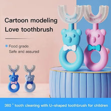 Kids U-Shaped Toothbrush with Baby Bear Handle