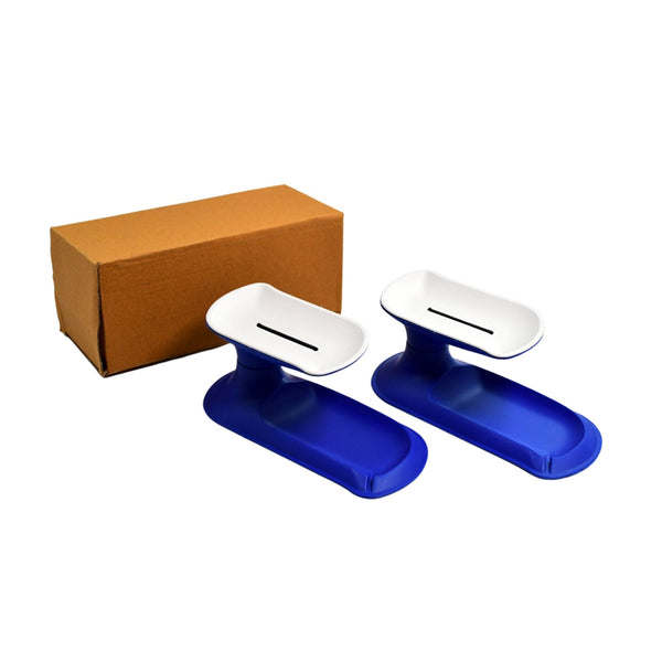 Stylish soap dish with upper and lower compartments