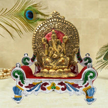 Decorative Singhasan Bal Gopal for placing divine statues at home.