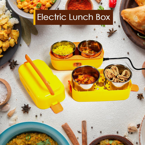 Portable electric lunch box with stainless steel containers