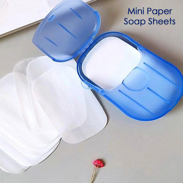 Travel Paper Soap Sheet with Mini Box (20 Sheets in a Pack Approx / Mix Color)