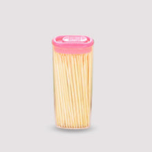 Bamboo toothpicks with dispenser box for hygiene.