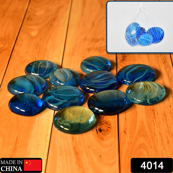 Flat round glass marbles for decor