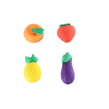 Mini Cute Vegetables and Fruits Erasers or Pencil Rubbers for Kids, 1 Set Fancy & Stylish Colorful Erasers for Children, Eraser Set for Return Gift, Birthday Party, School Prize, 3D Erasers  (4 pc Set)