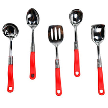 Serving spoon set, stainless steel, 5 pieces