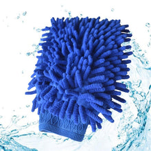 Cleaning mitts made from microfiber with chenille