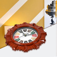 Designer wall clock with wooden look